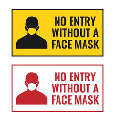 Face Mask Required No Mask No Entry Sign