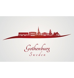 Gothenburg Skyline In Red