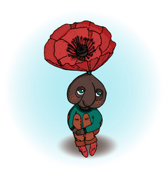 Plant Poppy Children Character Sad And Old