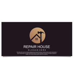 Repair House And Building Concept Logo Design