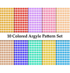 Set Of Colors And White Argyle Colored Pattern