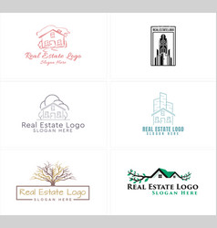 Set Of Real Estate Home Building Apartment Logo