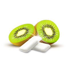 Realistic Fruit Chewing Gum Pellet With Kiwi