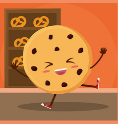 Isolated Cute Chocolate Chip Cookie Bakery Product