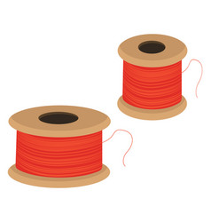 Two Red Threads On A White Background