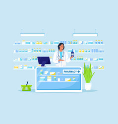 Doctor Pharmacist Standing At Cashier Desk