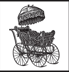 Vintage Engraving A Pram