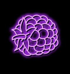 Blackberry Berry Leaf Neon Glow Icon