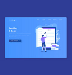 Flat Design Of Ebook Reading