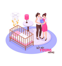 Lesbian Couple Isometric