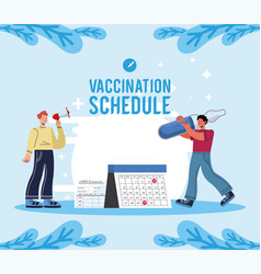 Vaccination Schedule Lettering With Persons