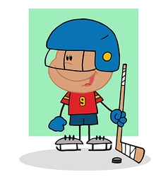 Hispanic Boy Playing Hockey Goalie