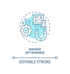 Manage Nft Business Turquoise Concept Icon