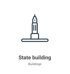 State Building Outline Icon Thin Line Black