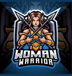 Women Warrior Esport Mascot Logo Design