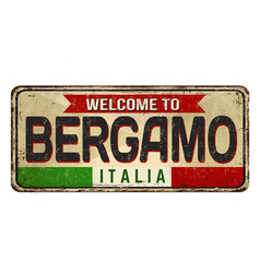 Bergamo Vintage Rusty Metal Sign