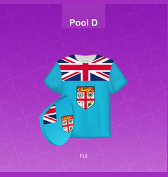 Rugby Jersey Fiji Team With Flag Fiji