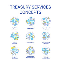 Treasury Services Concept Icons Set