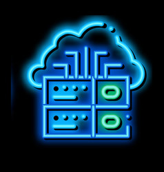 Voip Cloud Digital System Neon Glow Icon