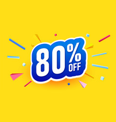 Bold Font Label With Text 80 Percent Off Mega Sale