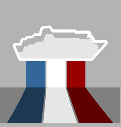 Ferry Boat Icon And Flag France