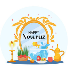 Happy Nowruz Day Greeting Card Template For Your