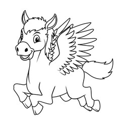 Little Pegasus Cartoon Bw