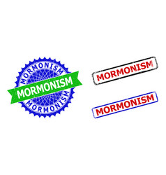 Mormonism Rosette And Rectangle Bicolor Seals