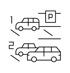 Multilevel Car Parking Line Icon