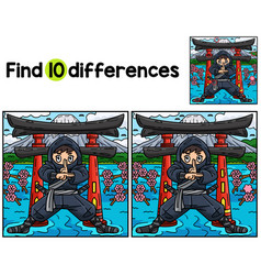 Ninja Standing In A Torii Find The Differences