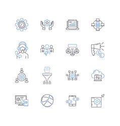 Opinion Line Icons Collection Bias Belief Views