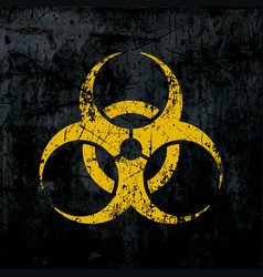 Biohazard Distressed Yellow On Black Wall