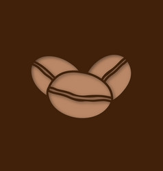 Coffee Beans Paper Cut Out Icon