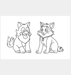 Doodle Cat And Dog Clipart Isolated Hand Drawn