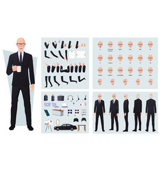 Old Businessman In Black Suit Character Creation