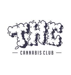 Cannabidiol Lettering Logo Silhouette With Smoke