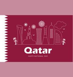 Qatar National Day Celebration Flag Modern City