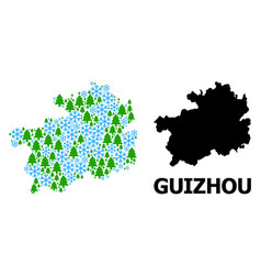 Winter Mosaic Map Guizhou Province Snow