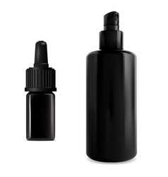 Airless Pump Bottle Black Cosmetic Serum Vial 3d