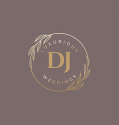 Dj Initials Letter Wedding Monogram Logos