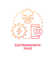 Electromagnetic Pulse Red Gradient Concept Icon