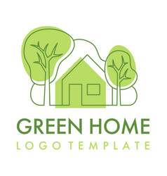 Green Home Sustainable Building Emblem Template