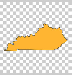 Kentucky Map Shape United States Of America Flat