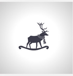 Toy Reindeer Icon Christmas Isolated