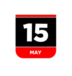 15th May Calendar Icon 15 May Typography