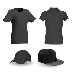 Black Tshirt Baseball Hat Template