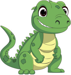 Cute Crocodile Cartoon On White Background