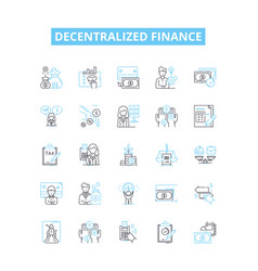 Decentralized Finance Line Icons Set Defi