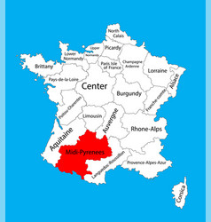 Midi Pyrenees Map Part France