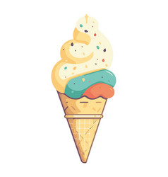 Sweet Ice Cream Cone With Topping Icon